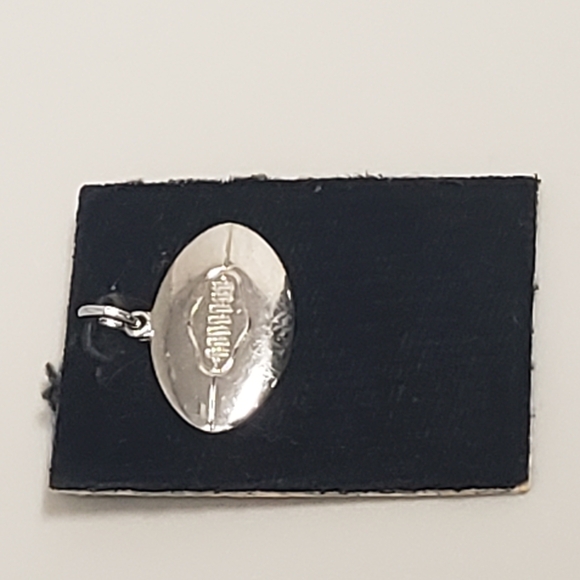 Sterling Silver Football Charm Pendant - Picture 4 of 9